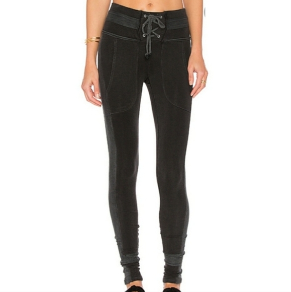 Free people black front tie soft legging size small - Picture 1 of 9